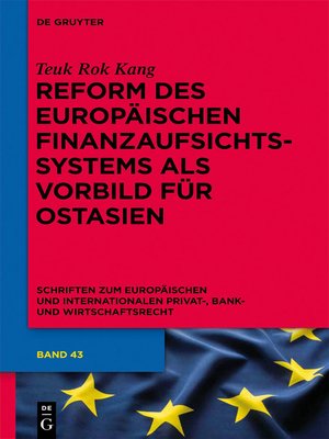 cover image of Reform des europäischen Finanzaufsichtssystems als Vorbild für Ostasien
